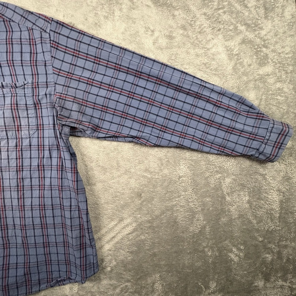 Columbia Men's 4XL Blue & Red Plaid Button Down Shirt Stretch Cotton SEE DESC - Picture 8 of 14